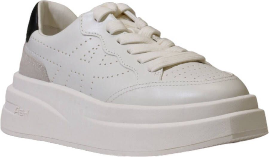 Ash Witte Leren Sneakers Met Rubberen Zool En Leren Voering