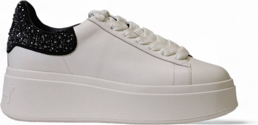 Ash Witte Leren Stoffen Sneakers Rubberen Zool White Dames