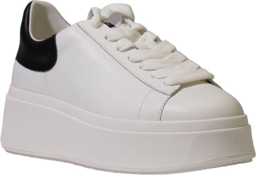 Ash Witte Leren Sneakers met Contrasterende Hiel White Dames