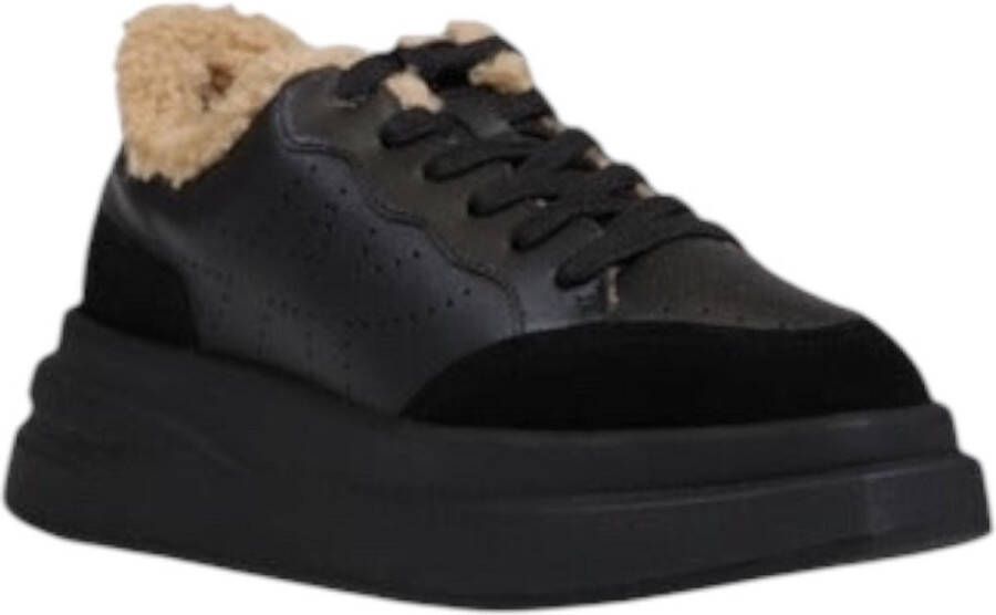 Ash Zwarte Leren Sneakers met Geperforeerde Details Black Dames