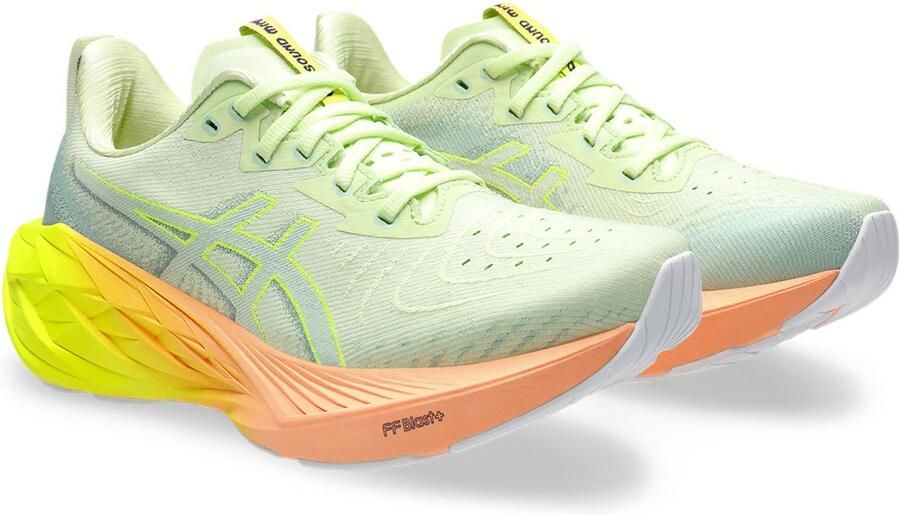ASICS NOVABLAST 4 PARIS. Hardloopschoenen. Unisex Cool Matcha Veiligheidsgeel Perfor ce Running Shoes