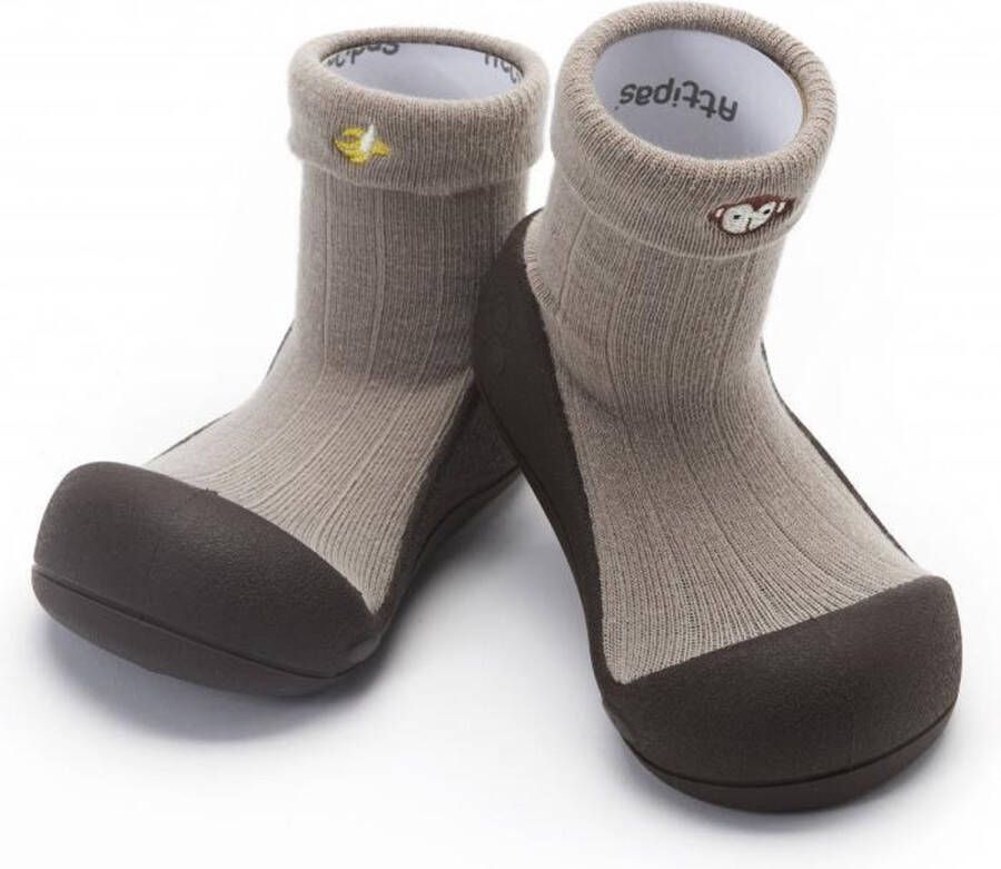 Attipas babyschoentje Bong-Bong brown antislip baby schoenen