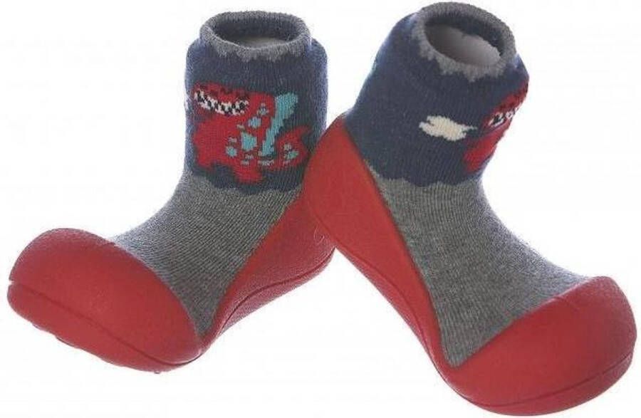 Attipas Dinosaur rood babyschoenen eerste loopschoentjes