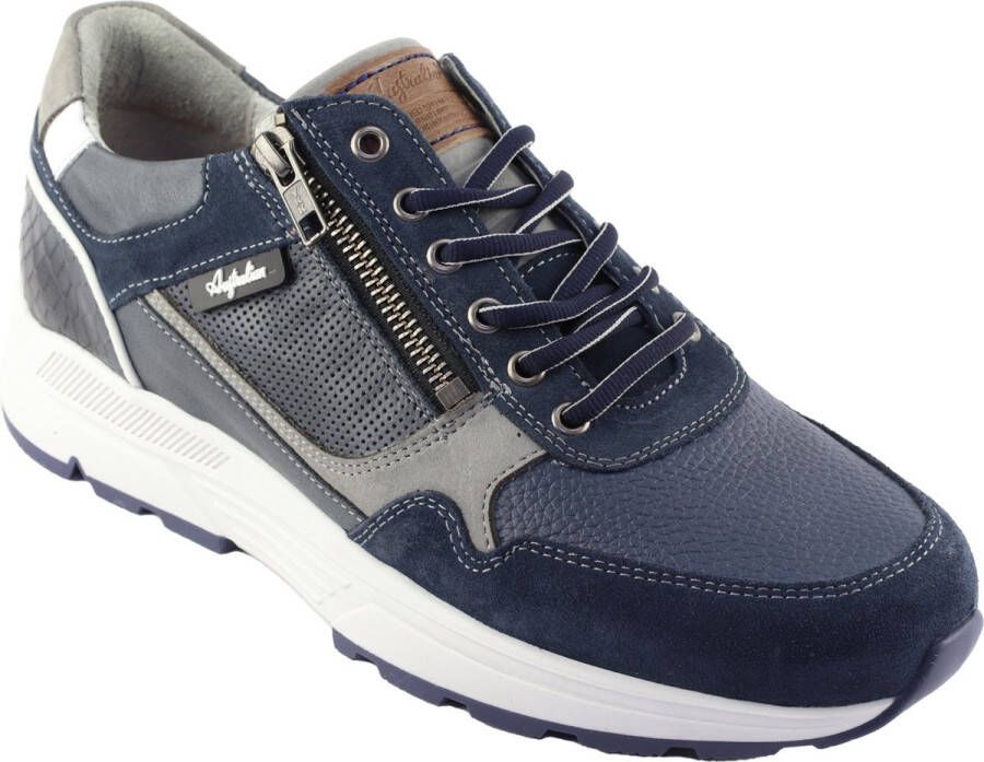 Australian Connery Heren Sneaker 15.1646.02-SO2 Blauw Grijs Wijdte H