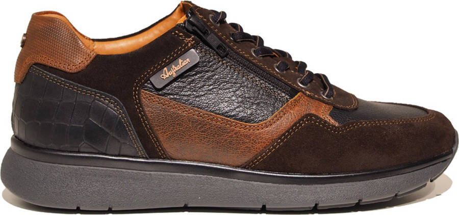 Australian Dakota Black Brown Tan H-Wijdte Veterschoenen