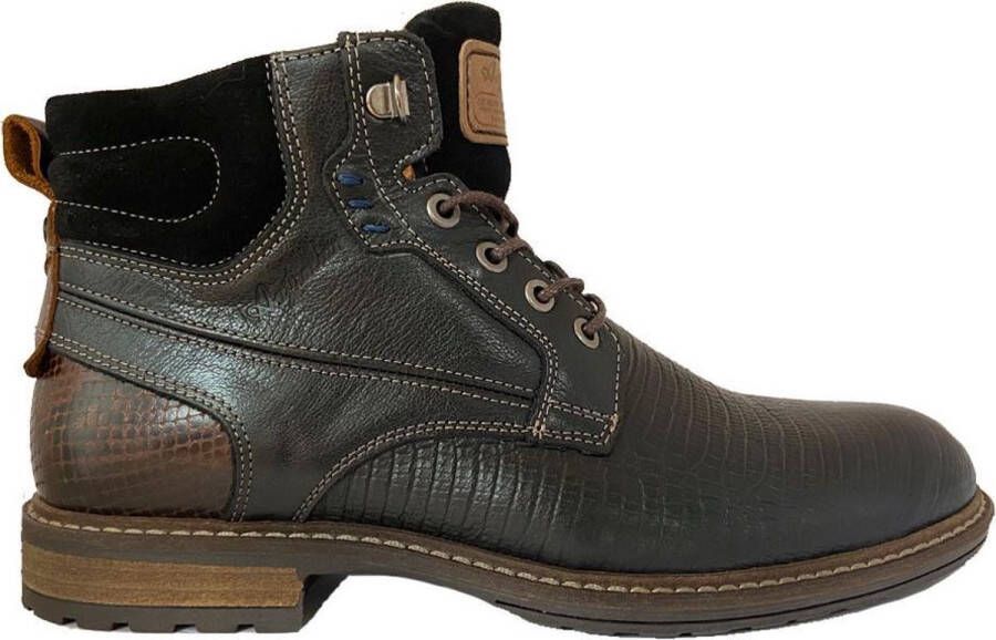 Australian Footwear Zwarte Australian Veterschoenen Rick Leather