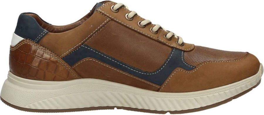 Australian Stijlvolle leren sneakers met rits en veters Brown Heren