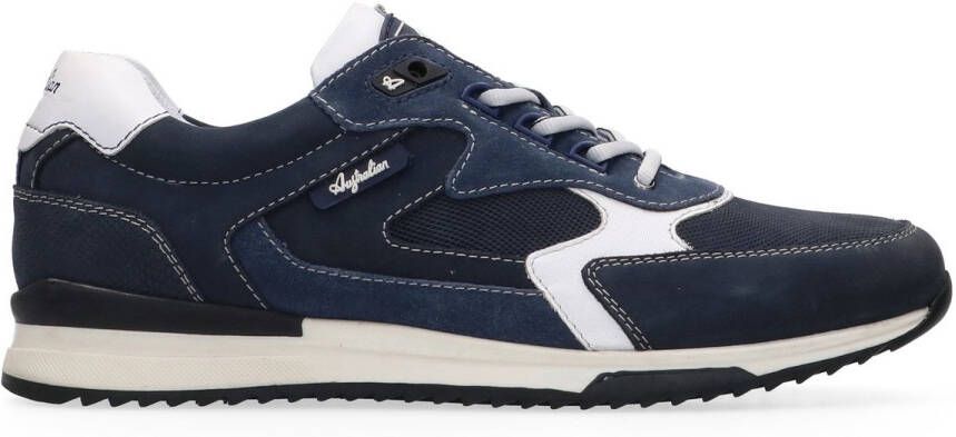 Australian HEREN SNEAKERS BLAUW 15.1667.02-SKU BAKERSVILLE BLUE LEATHER SKU BLUE-WHITE-BLUE