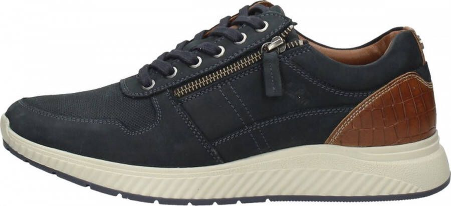 Australian Heren Sneakers Huricane Leather Blue Tan Donkerblauw