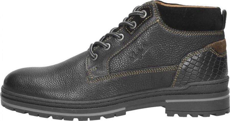 Australian Moderne leren veterschoen Black Heren