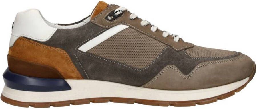 Australian Grijze Leren Sneakers met Comfortabel Voetbed Brown Heren