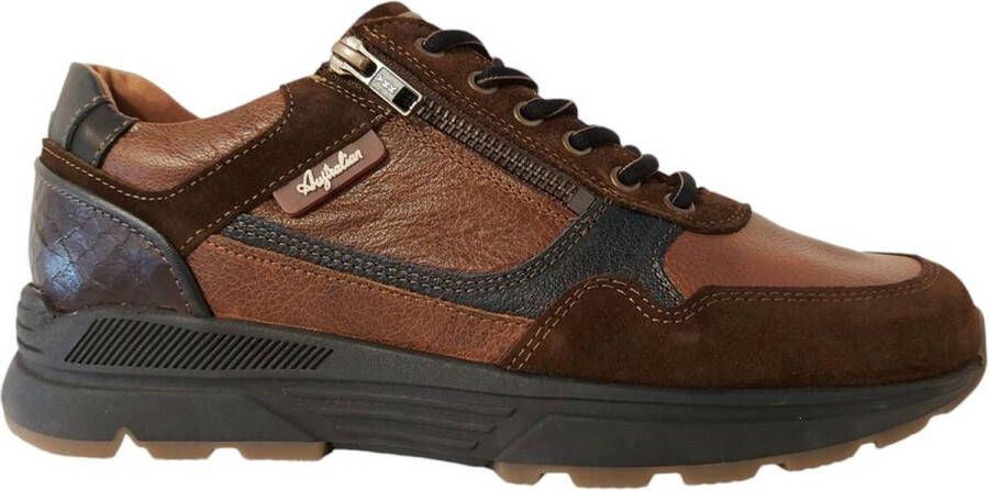 Australian Sneaker Connery Wijdte H 15.1646.03-D43 Cognac Black