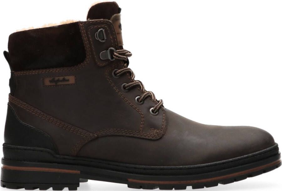 Australian York Brown Leather D19 Dark Br Heren Veterschoenen Bruin