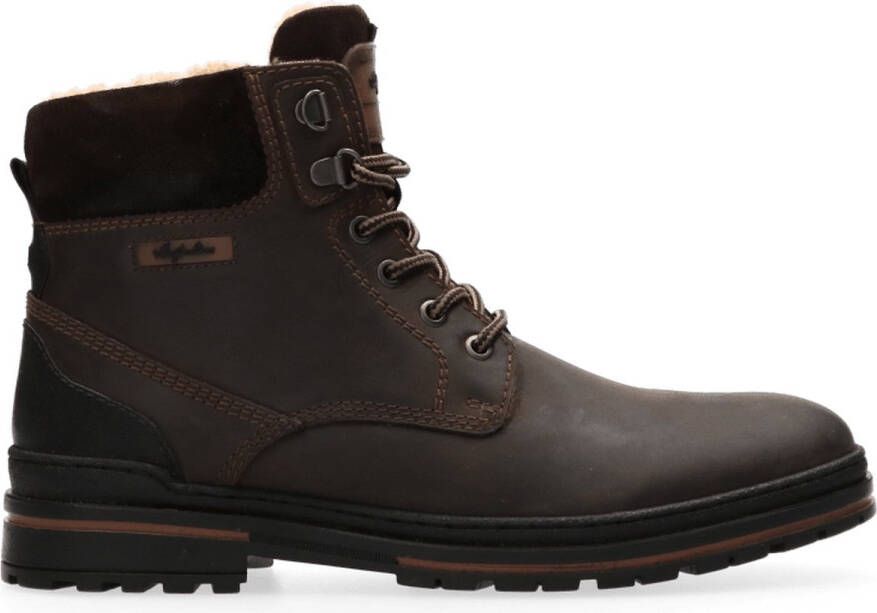 Australian York Brown Leather D19 Dark Br Heren Veterschoenen Bruin