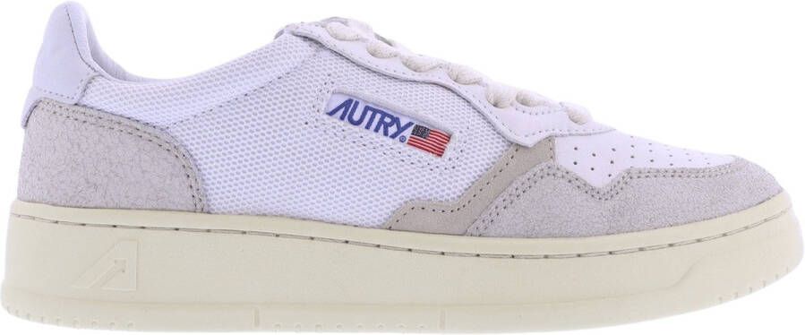 Autry Lage Leren Suede Mesh Sneakers White Dames