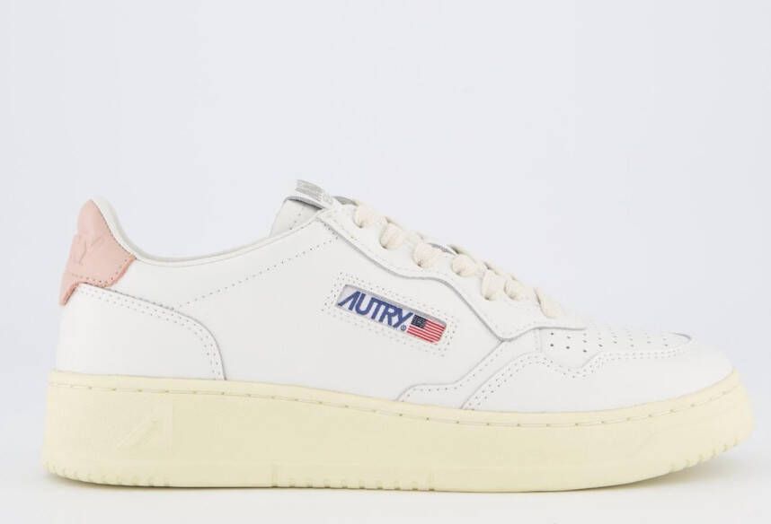 Autry Witte Leren Sneakers met Lila Accenten White Dames