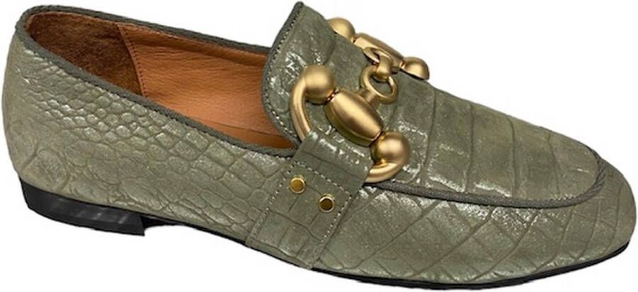 Babouche Sara Loafer Kaki G5611-9-instappers-loafers gesp