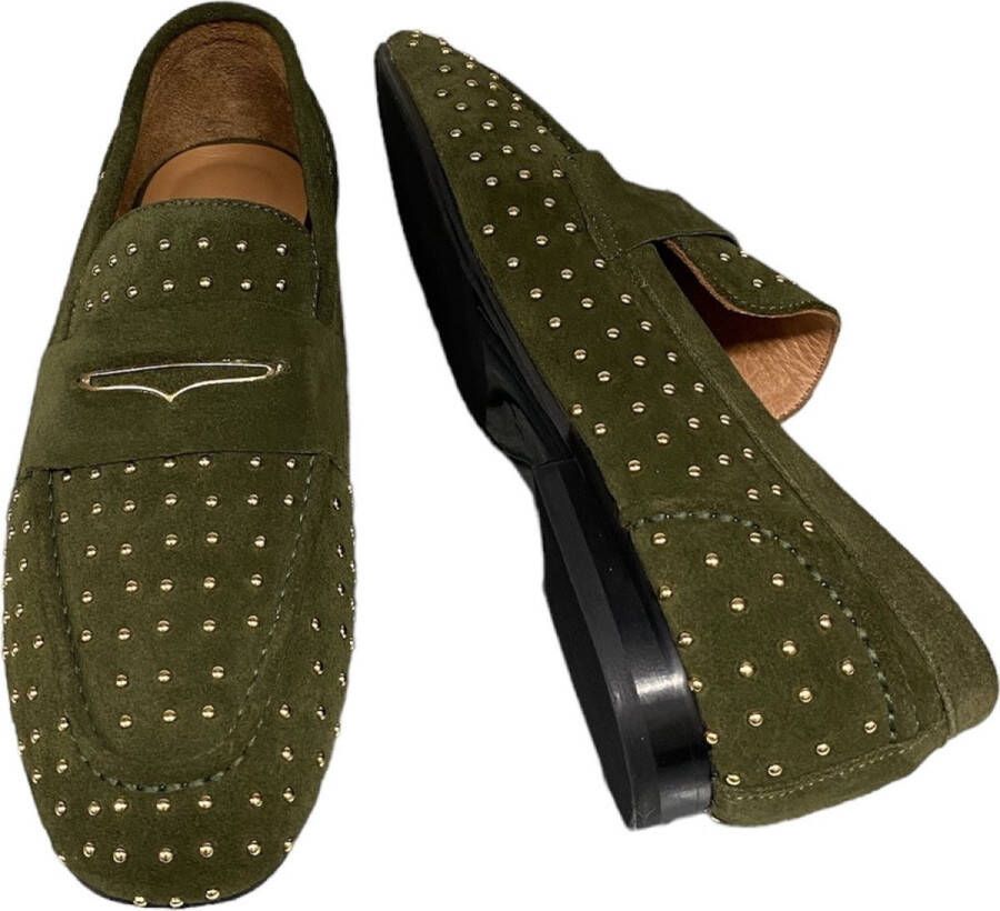 Babouche Tilda loafer studs khaki