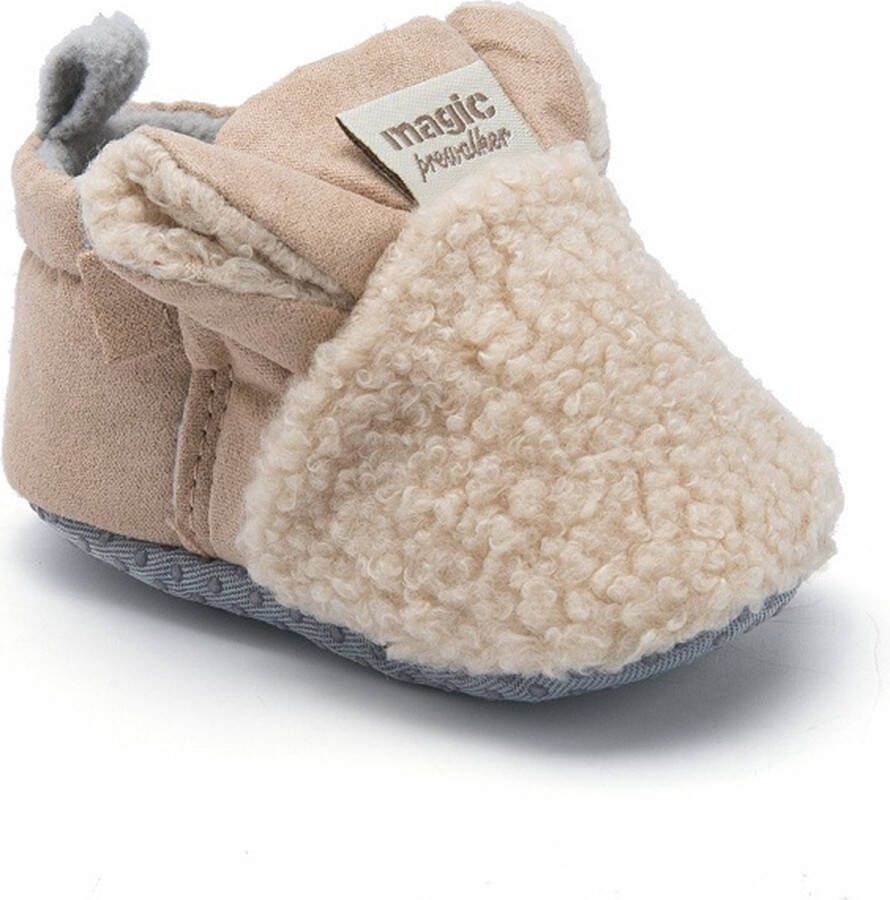 Baby-slofje.nl Beige warme en schattige babyslofjes van Baby-Slofje -12 maanden 12 cm zool - Foto 1