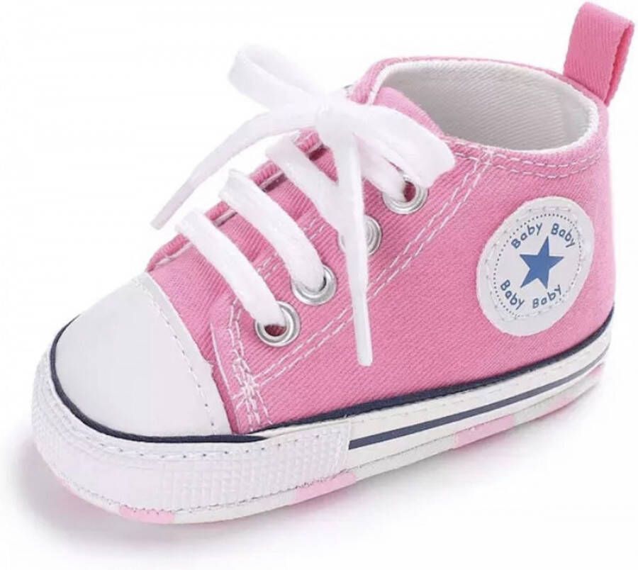 Baby-slofje.nl Stoere Baby schoenen Babysneakers van Baby-Slofje Roze (13 cm)