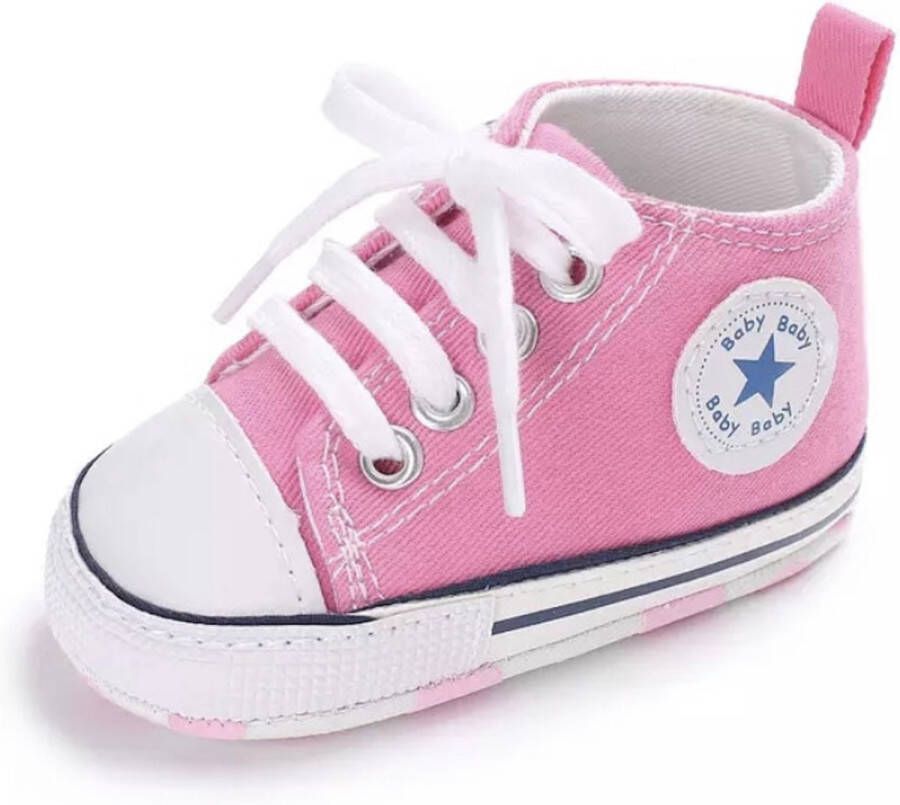 Baby-slofje.nl Stoere Baby schoenen Babysneakers van Baby-Slofje Roze (13 cm) - Foto 1