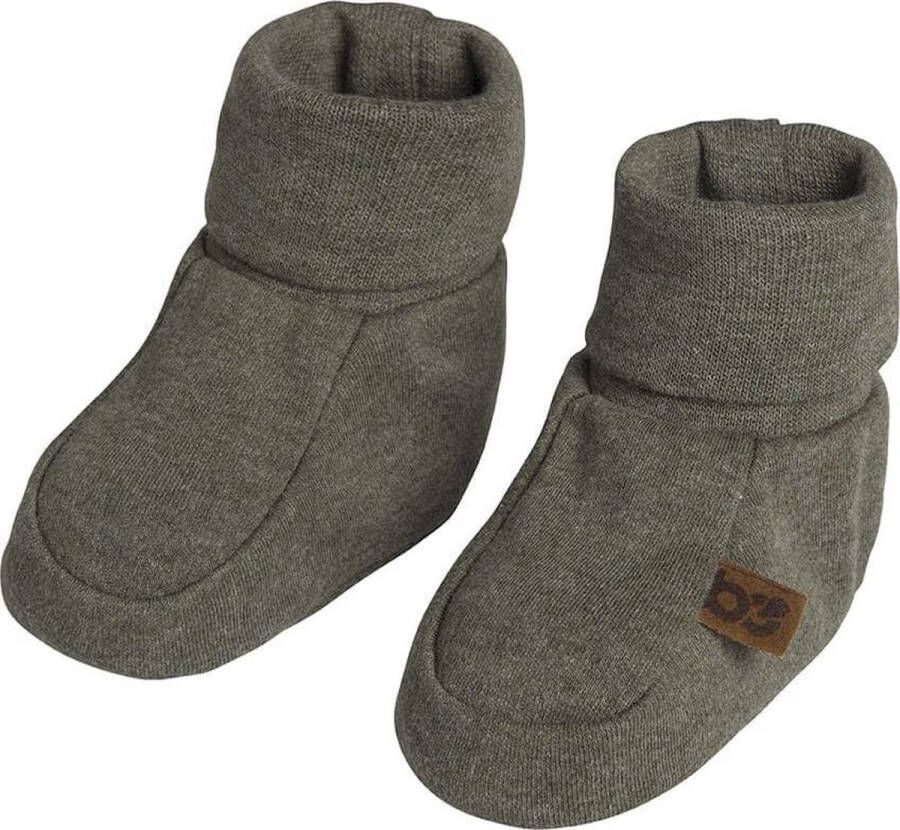 Baby's Only Slofjes Melange Khaki 3 6 mnd 100% ecologisch katoen GOTS - Foto 1