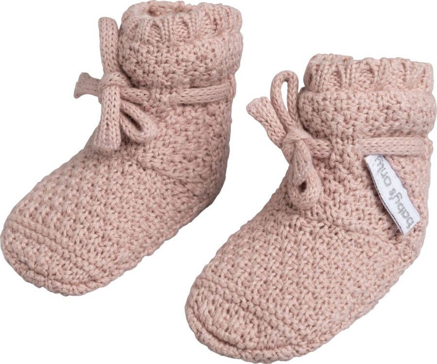 Baby's Only Slofjes teddy Willow Baby Schoentjes met teddy voering Baby Sokjes Oud Roze 100% ecologisch katoen GOTS - Foto 1