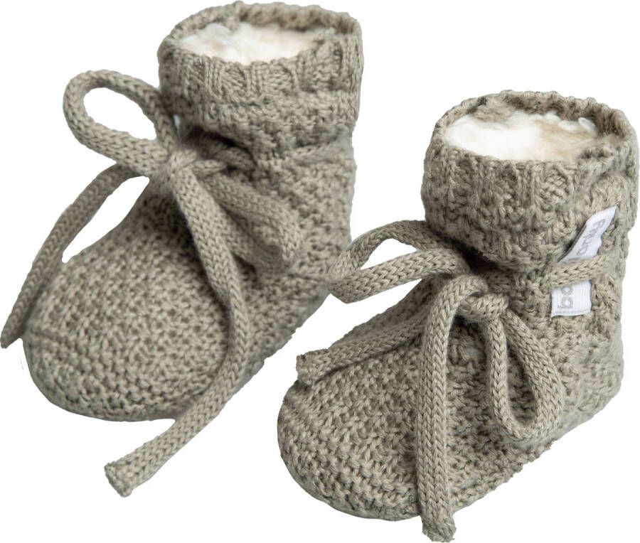 Baby's Only Slofjes teddy Willow Baby Schoentjes met teddy voering Baby Sokjes Urban Green 100% ecologisch katoen GOTS