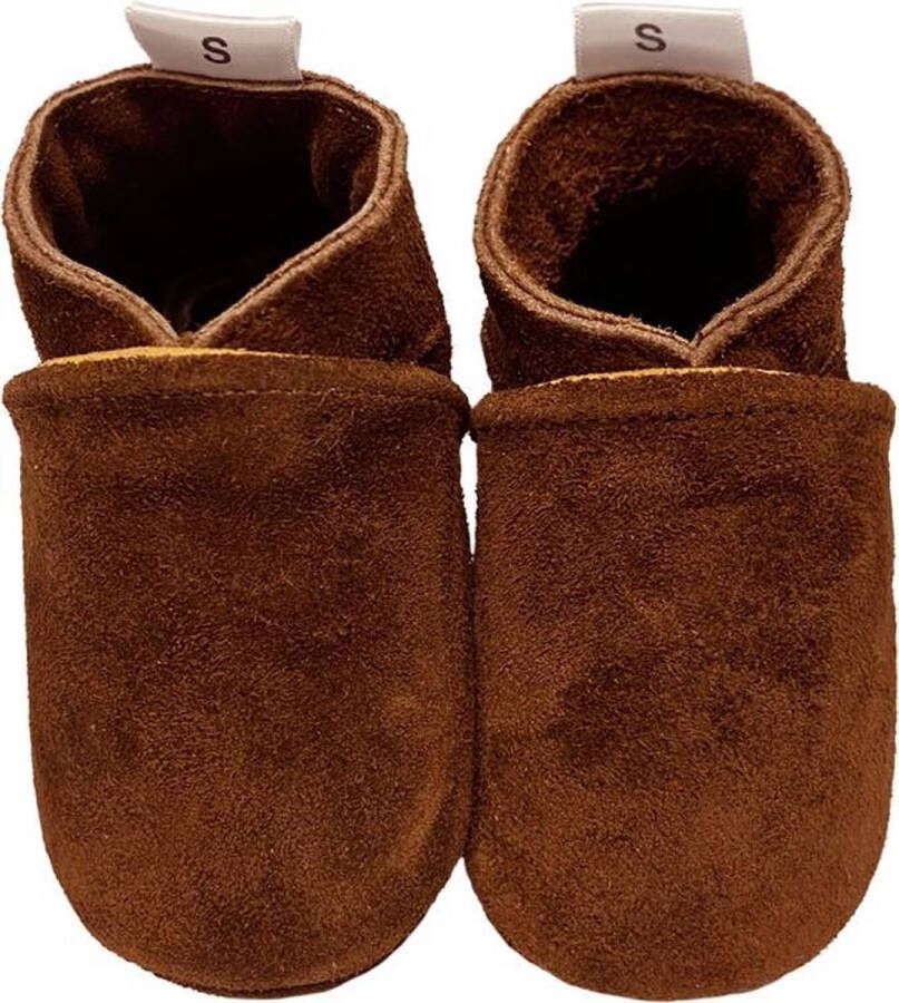 Babysteps suède babyslofjes bruin Suede Effen 24 25