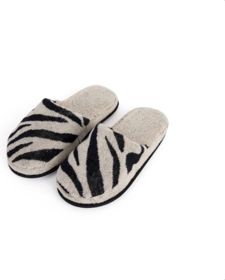 Bamar Slippers Zebra Maat L XL Dierenprint Sloffen Moederdag - Foto 1