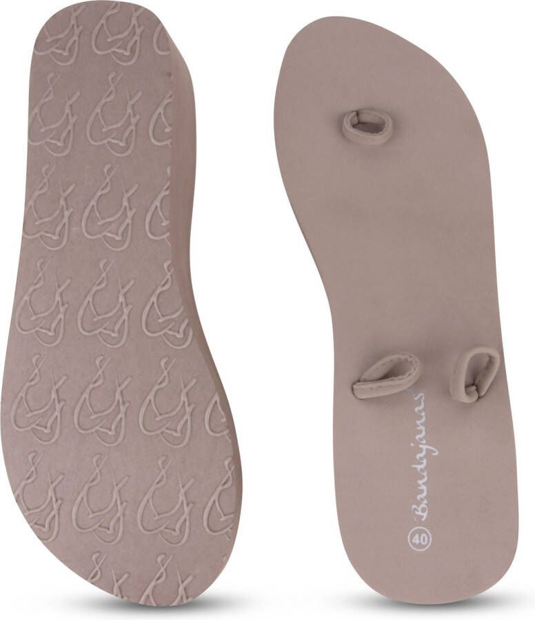 Bandajanas Sleehak Slippers 5 CM HAK Taupe Verwisselbare Banden Eco-Friendly EVA FOAM Comfortabele Zomerslipper