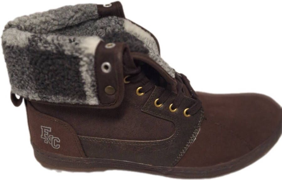 Base London BASELONDON FISCH&CHIPS-MANBOOTS-BROWN-CANVAS-SUEDE-PLAIDVOERING