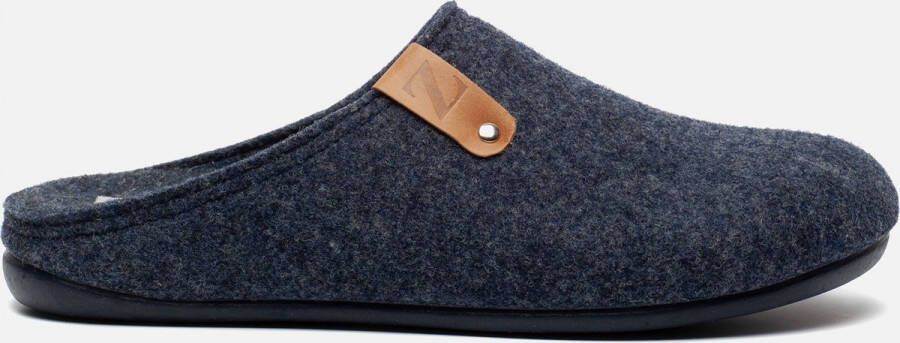 Basicz Pantoffels Heren Instap sloffen Wol Blauw