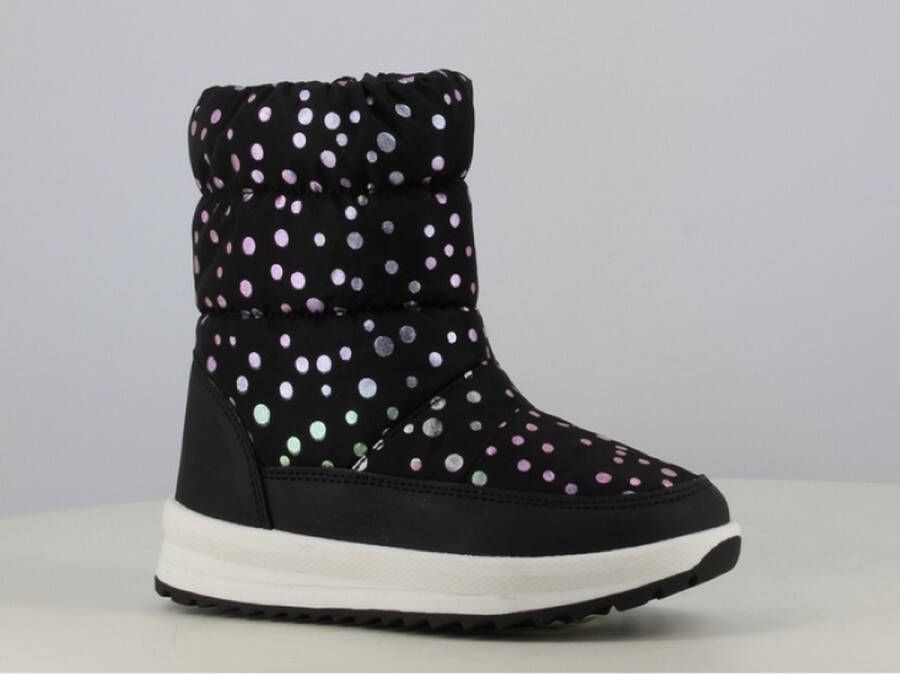 BBS Meisjes sneeuwlaarzen snowboots winterschoenen zwart met sparkling bolletjes zeer stevig en goede pasvorm ideaal voor in de sneeuw