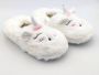 BBS Meisjes unicorn fleece pantoffels zeer zacht en met elastische hiel voor goede aansluiting goede grip wit - Thumbnail 2