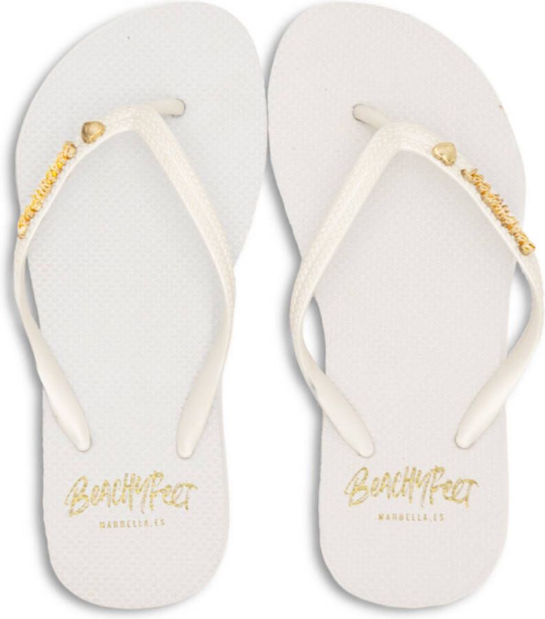 BeachyFeet Teenslipper Dames Blanco Flipflop Wit Grijs