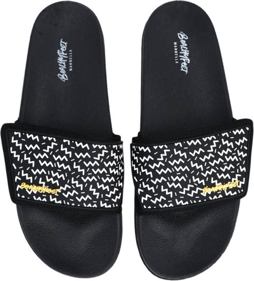 BeachyFeet Poolside Slides Luces De Neon Zwart