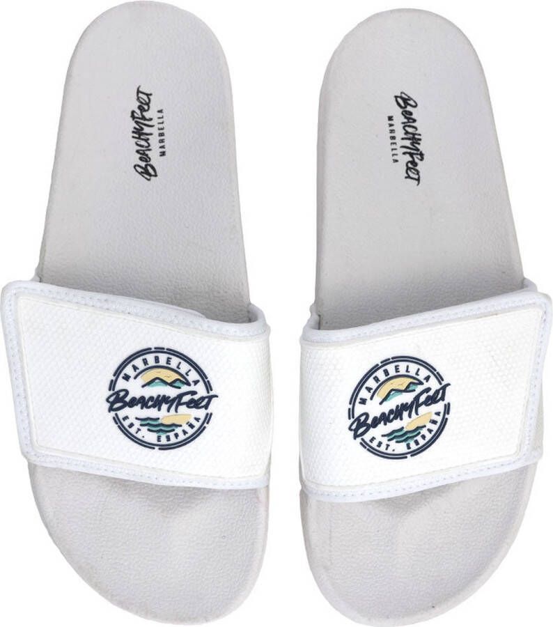 BeachyFeet Poolside Slides Playero Blanco Wit