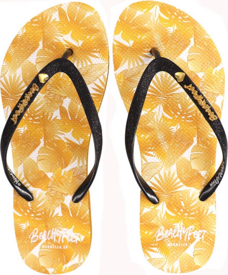 BeachyFeet Teenslippers Lujo Tropical Geel