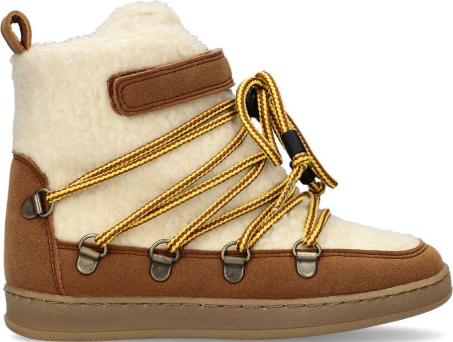 Bear & Mees B&m Snowboats Veterboots Laarzen Met Veters Meisjes Beige