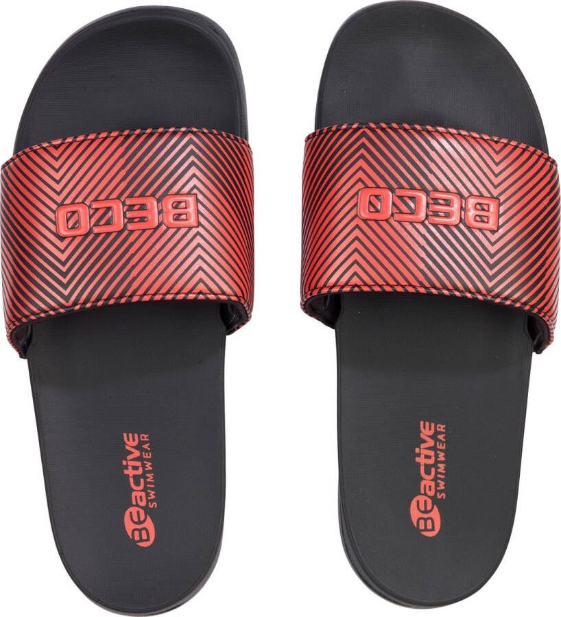 BECO badslippers voor dames heren rood zwart