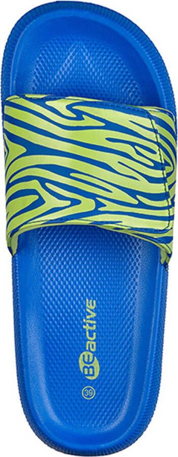 BECO dames slippers Zebra Vibes blauw groen