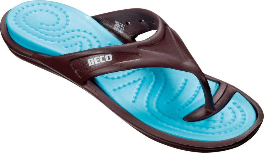 BECO Dames teenslipper licht blauw