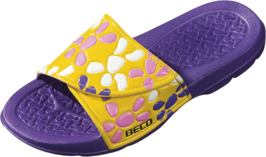 BECO Kinder voetbed slipper met klittenband lilla