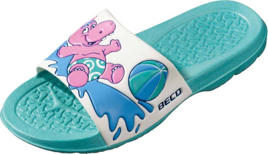 BECO Kinder voetbed slipper turquoise