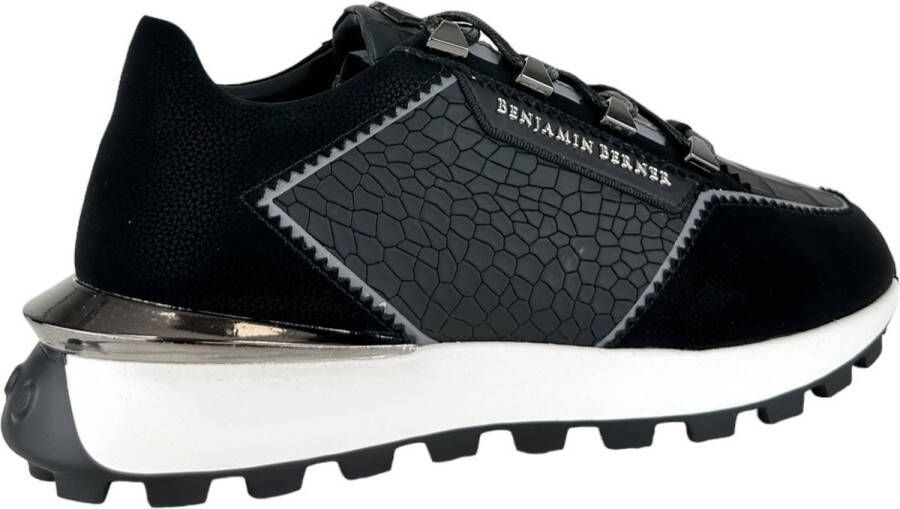 Benjamin Berner Heen Sneaker Zwart BNJ0171 CROCODILE BLACK