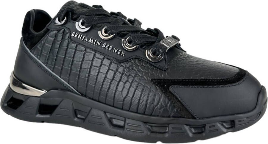 Benjamin Berner Heren Sneaker Zwart BNJ0191 ALLIGATOR BLACK