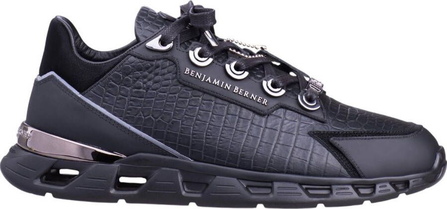 Benjamin Berner Heren Sneaker Zwart BNJ0191 Razor Alligator