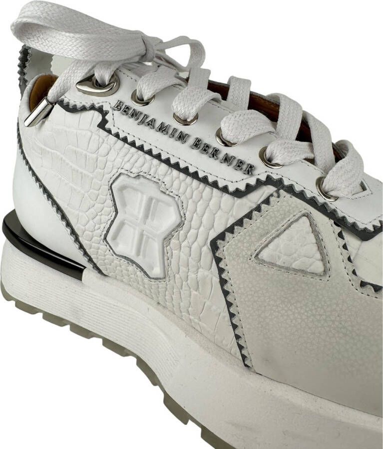 Benjamin Berner Heren Sneakers Wit BNJ0151 WHITE Alligator Nexus