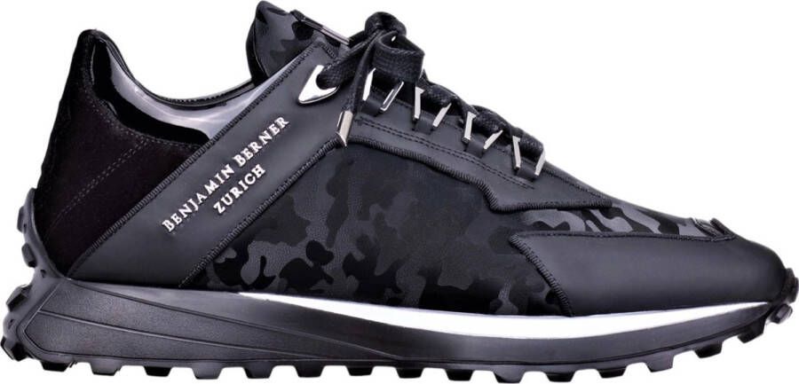 Benjamin Berner Heren Sneakers Zwart BNJ0121 Alpha Camouflage